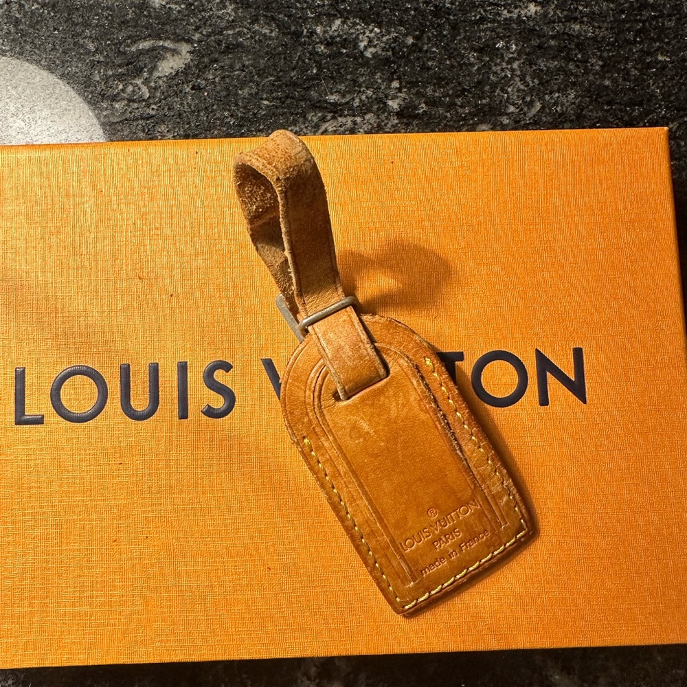 Louis Vuitton Name Tag Light Brown Leather